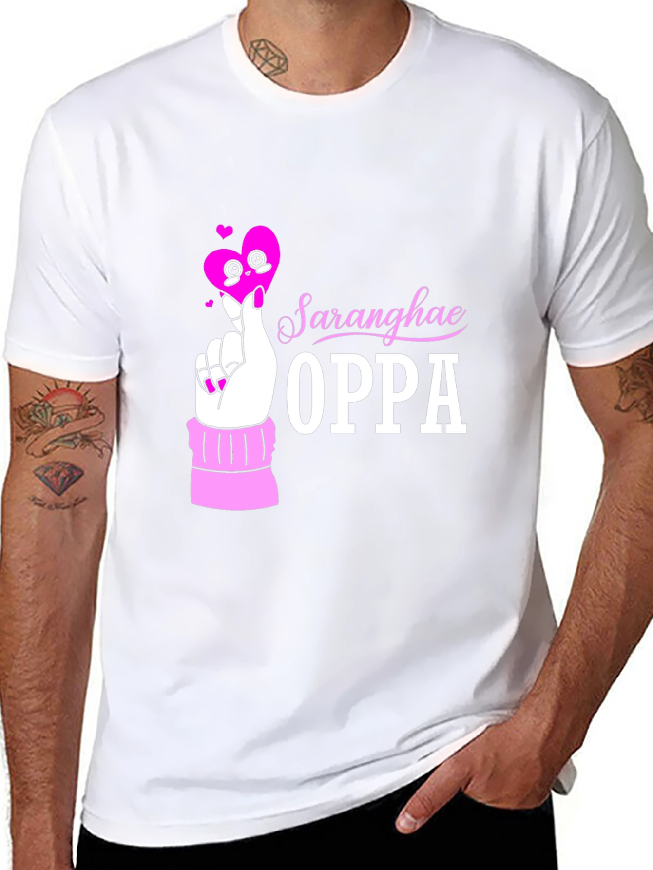 Saraghae Oppa Black T-Shirt