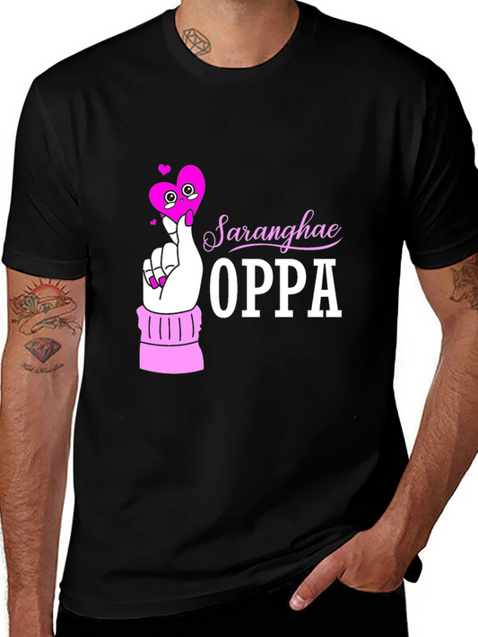 Saraghae Oppa Black T-Shirt