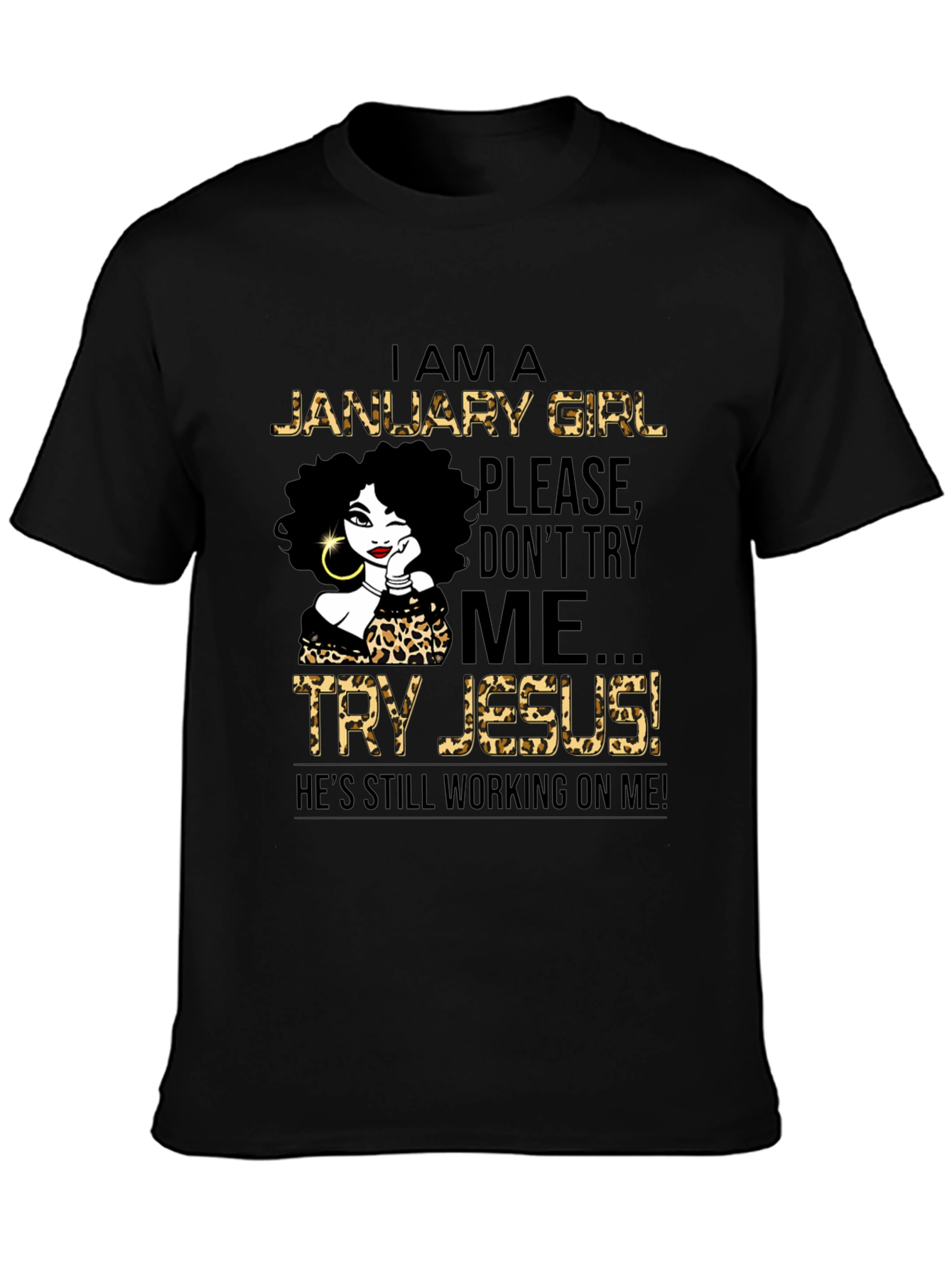January Girl Leopard Print T-Shirt
