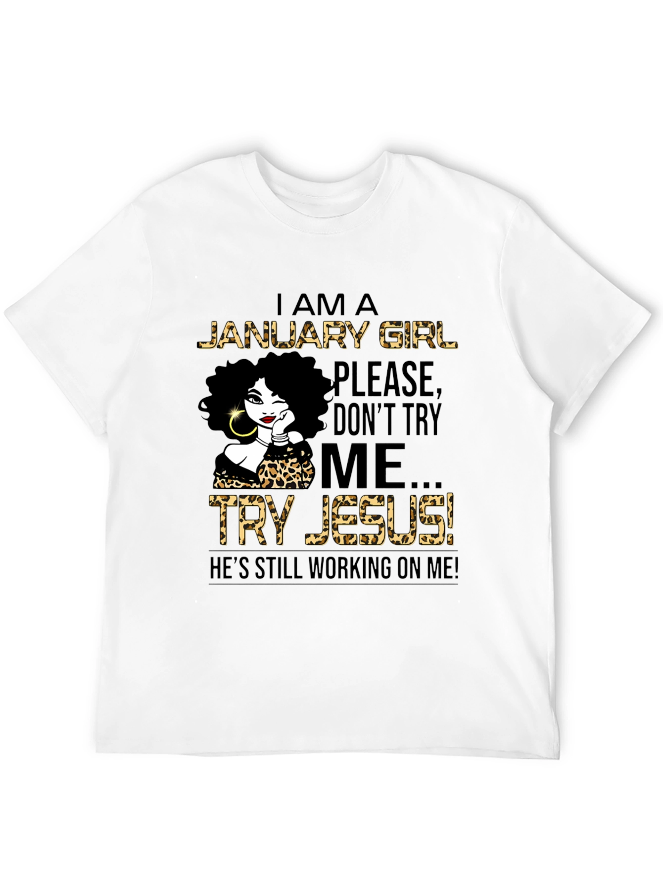 January Girl Leopard Print T-Shirt