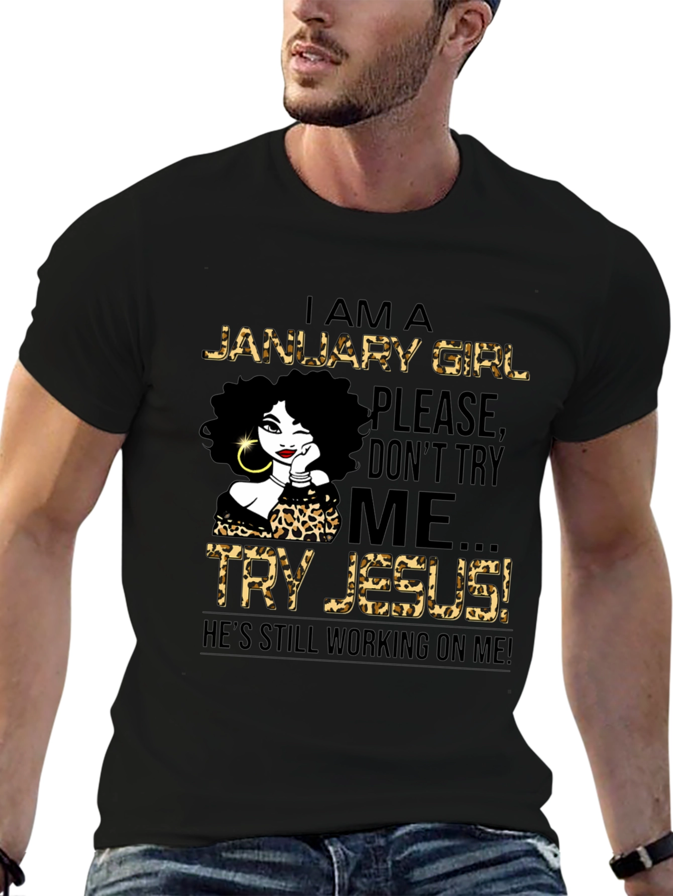 January Girl Leopard Print T-Shirt
