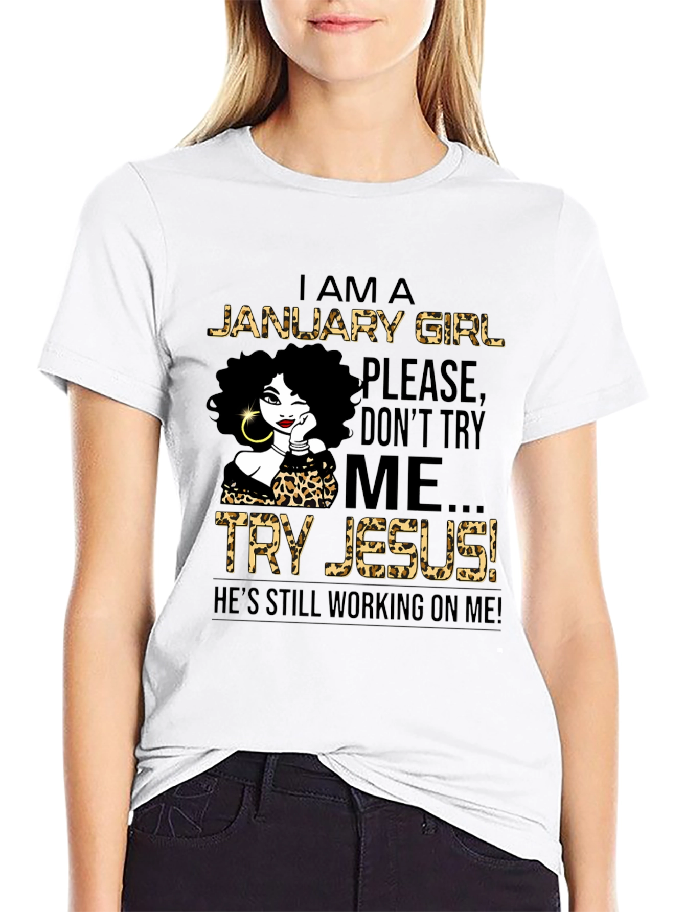 January Girl Leopard Print T-Shirt