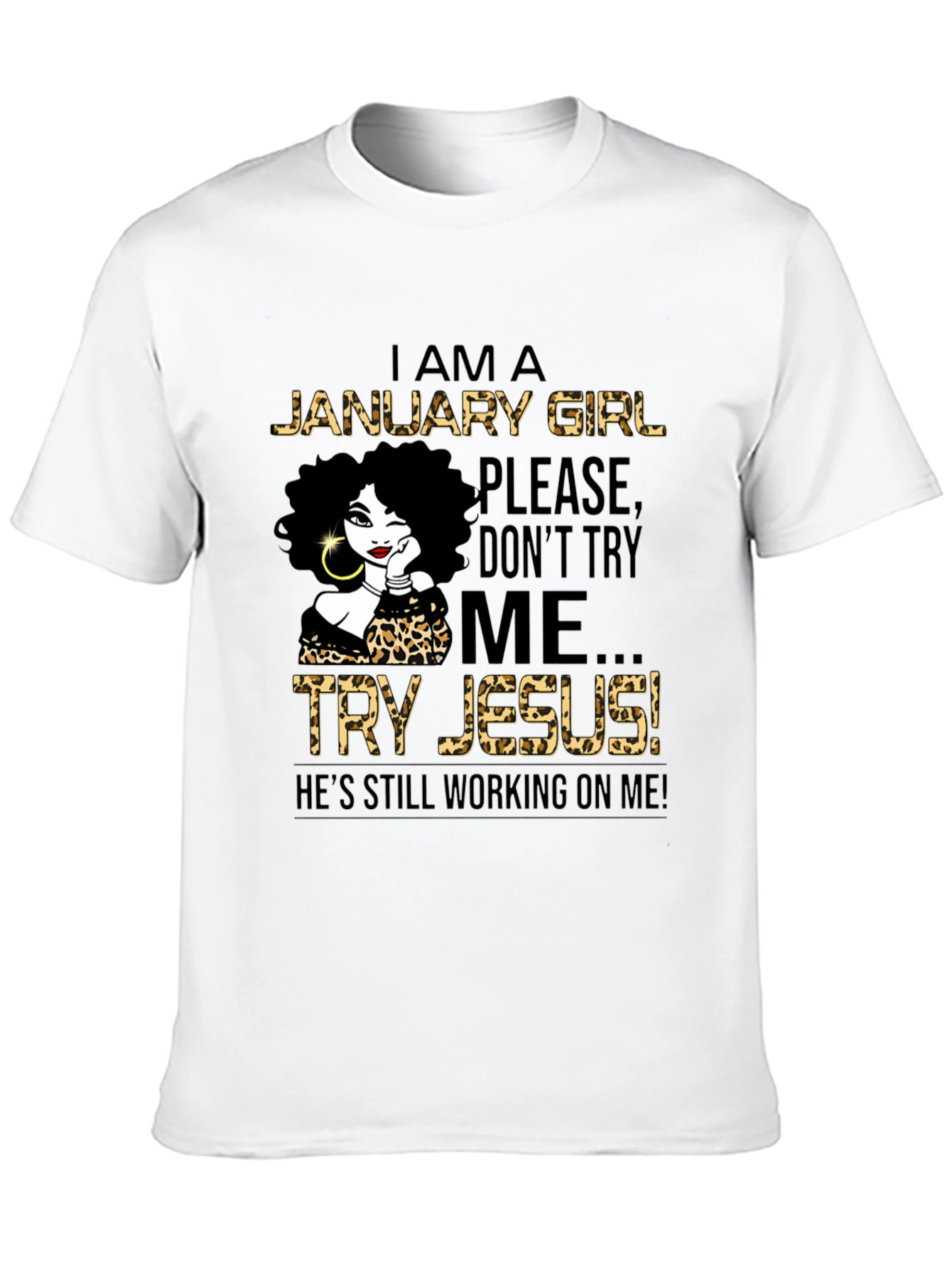 January Girl Leopard Print T-Shirt