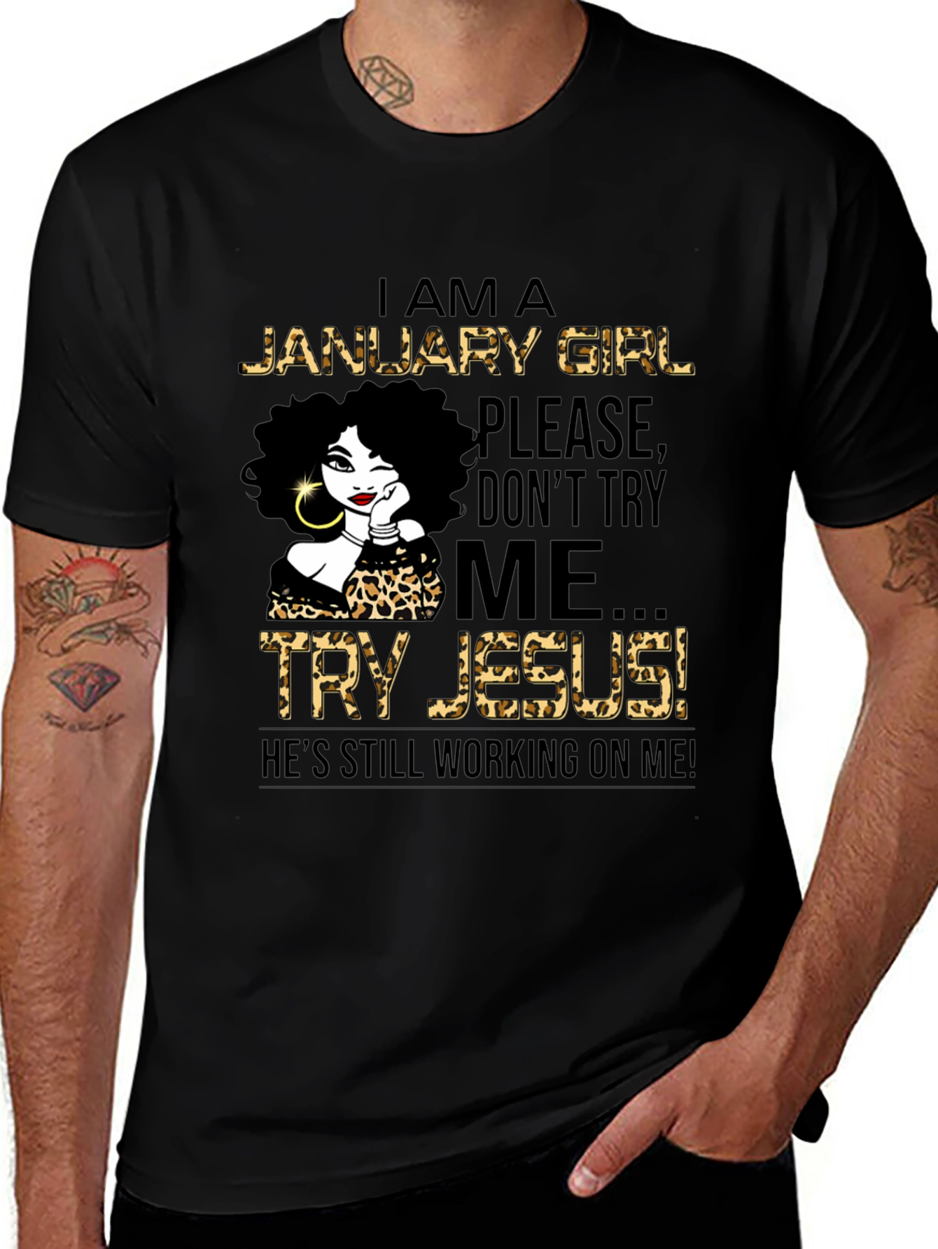 January Girl Leopard Print T-Shirt