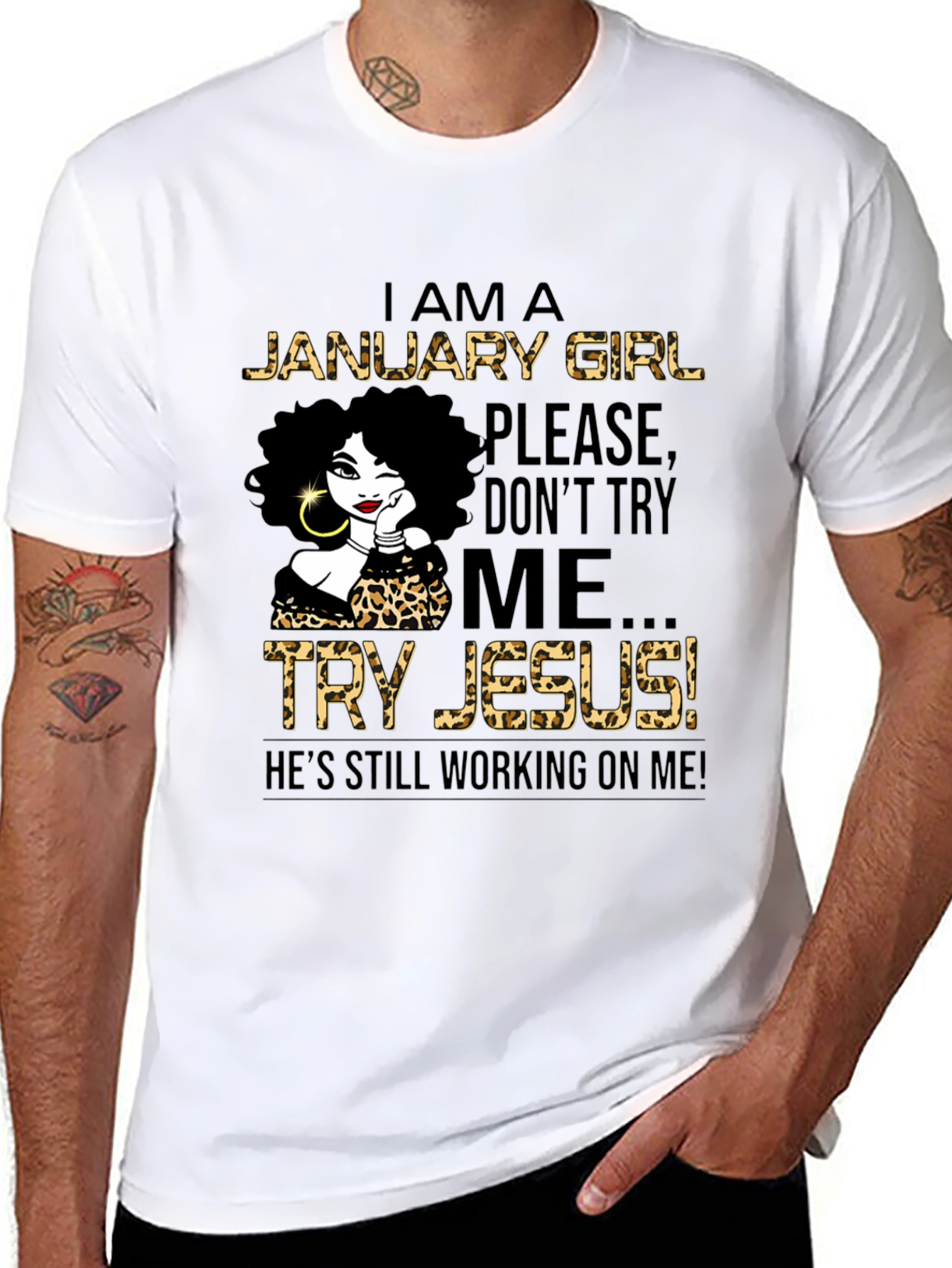 January Girl Leopard Print T-Shirt