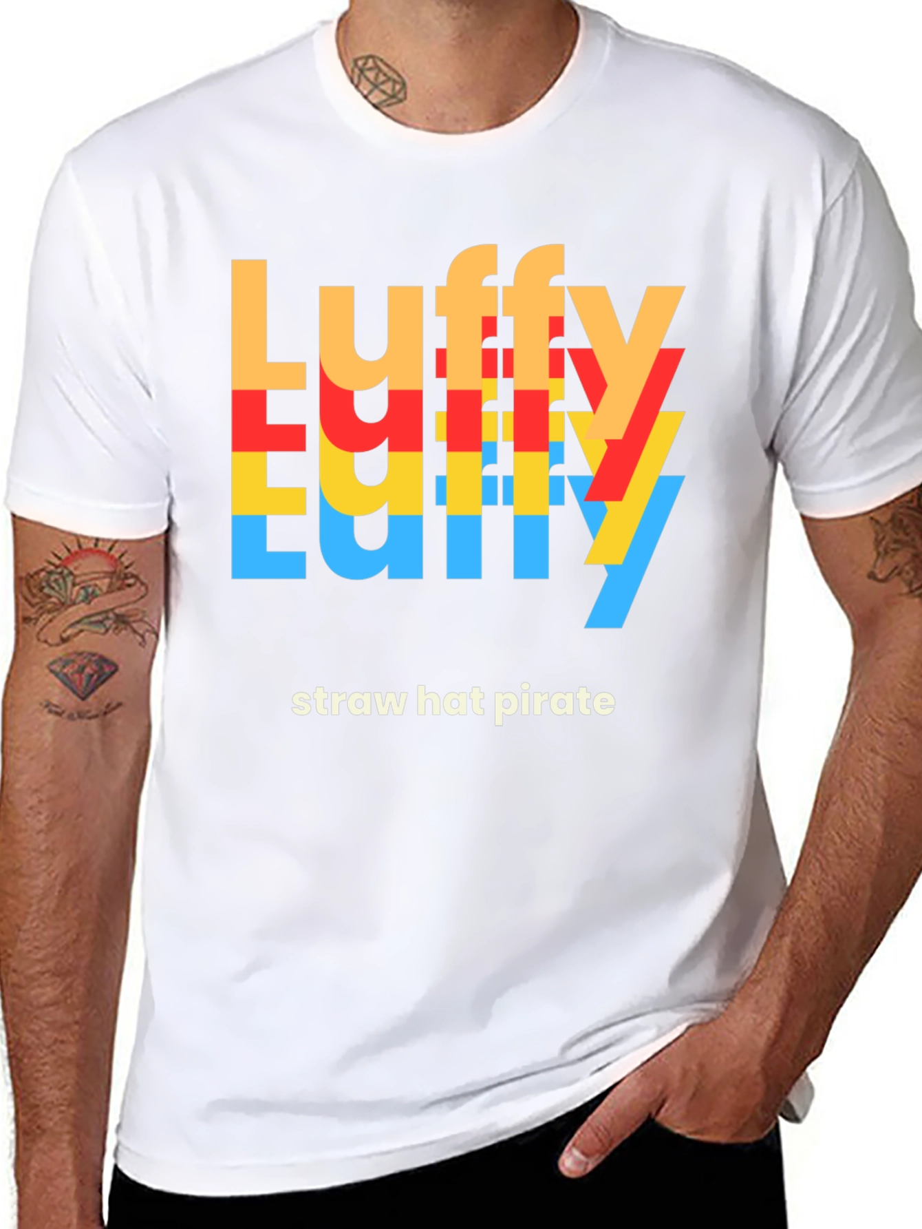 Luffy Straw Hat Pirate Graphic Tee - Black