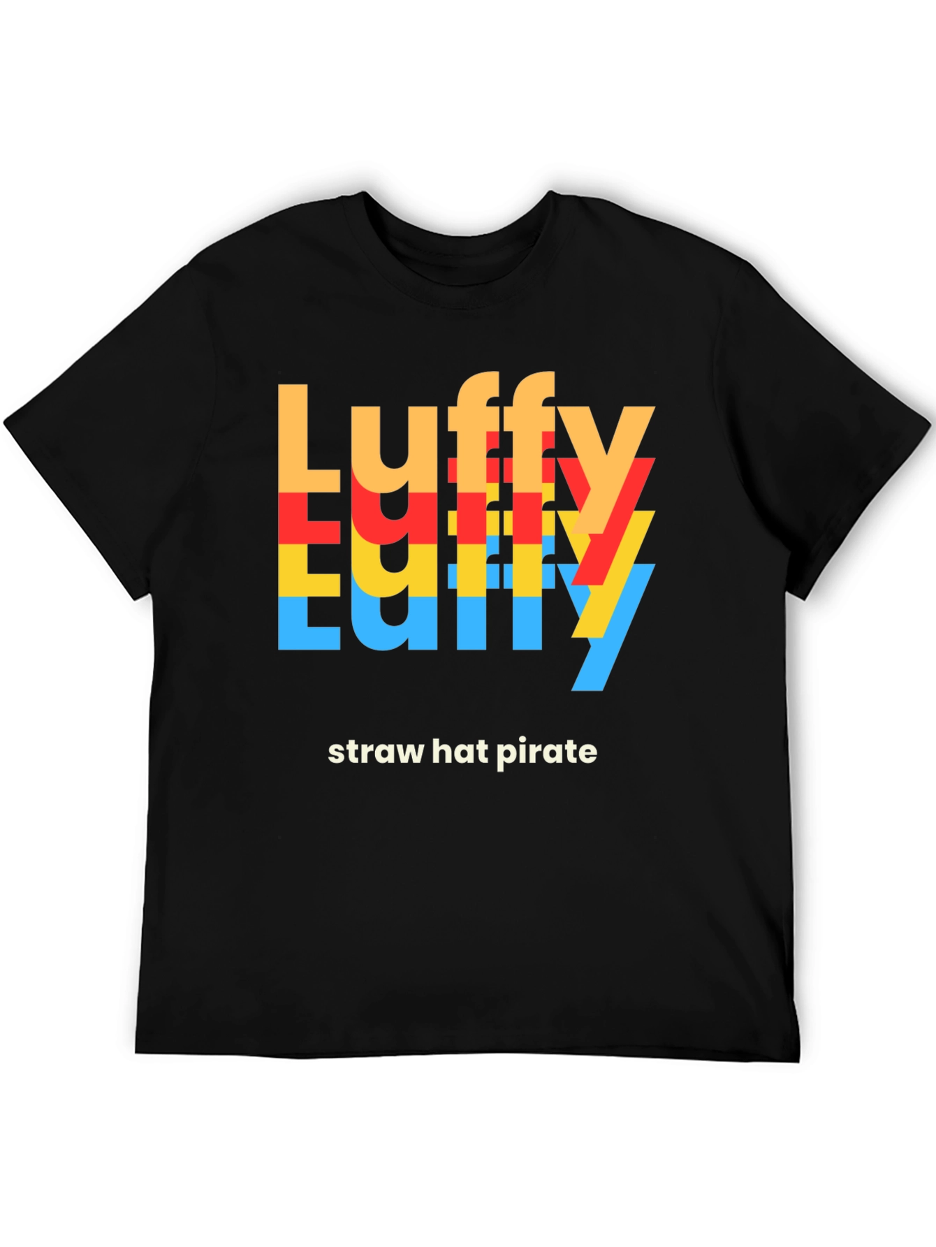 Luffy Straw Hat Pirate Graphic Tee - Black