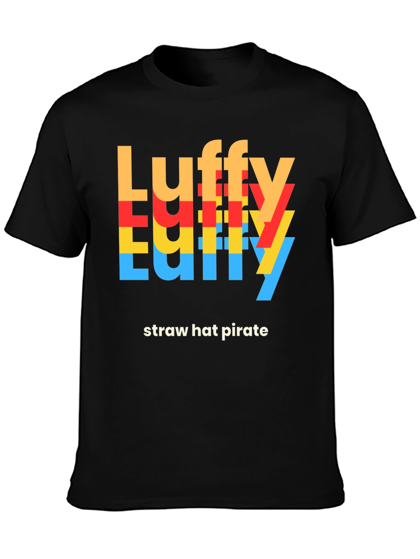 Luffy Straw Hat Pirate Graphic Tee - Black