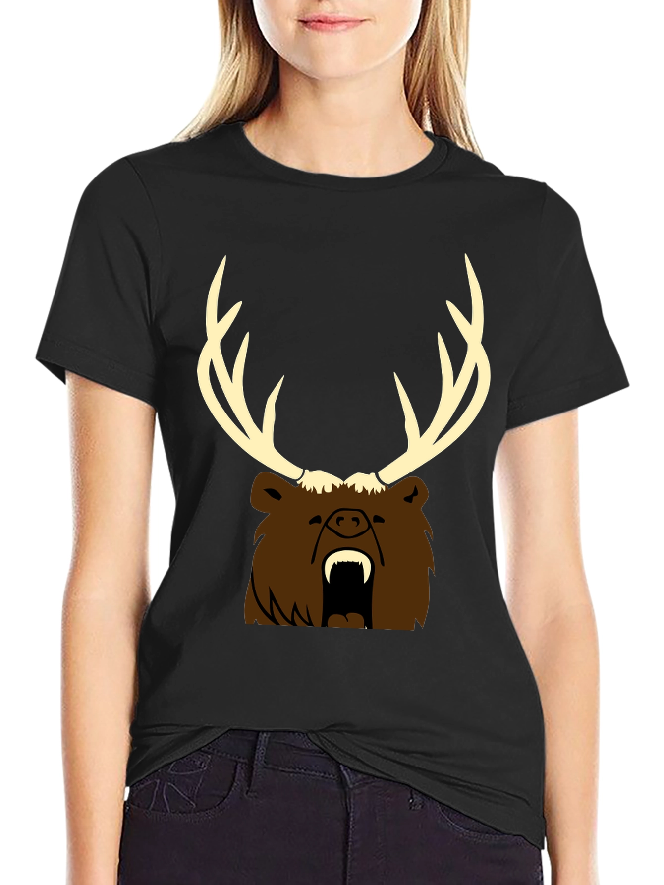 Bear with Antlers Graphic Tee