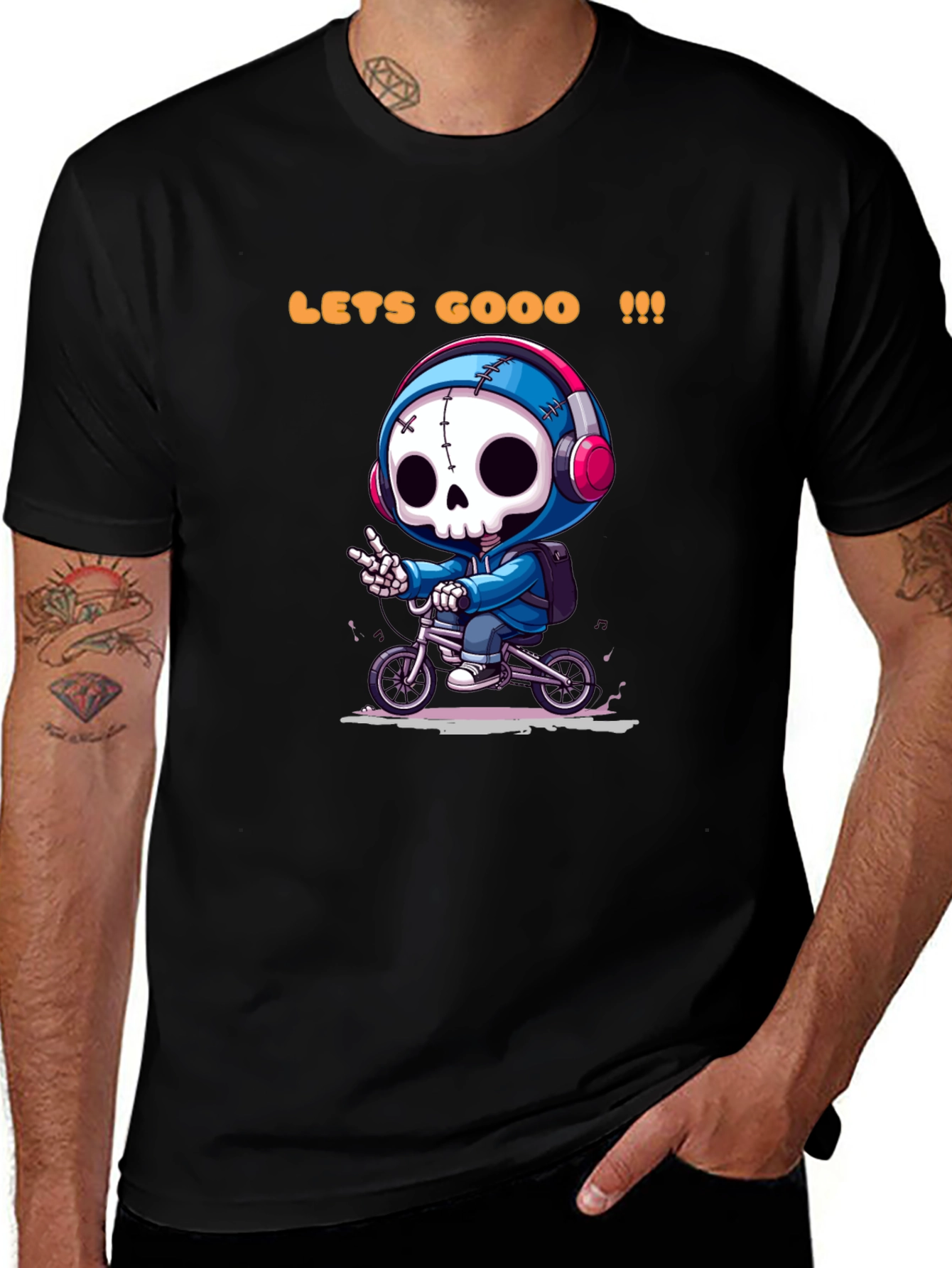 Cool Skeleton Rider Graphic Tee