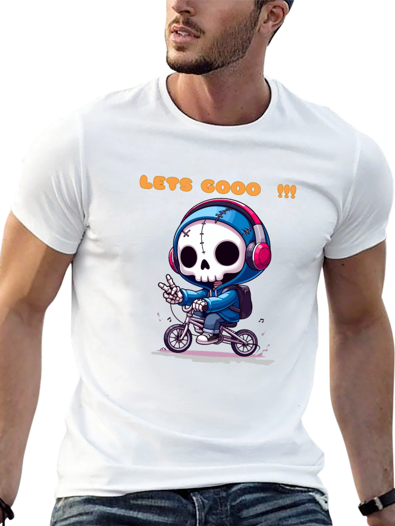 Cool Skeleton Rider Graphic Tee