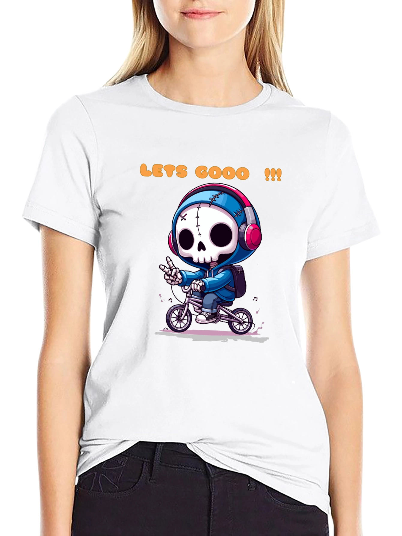 Cool Skeleton Rider Graphic Tee