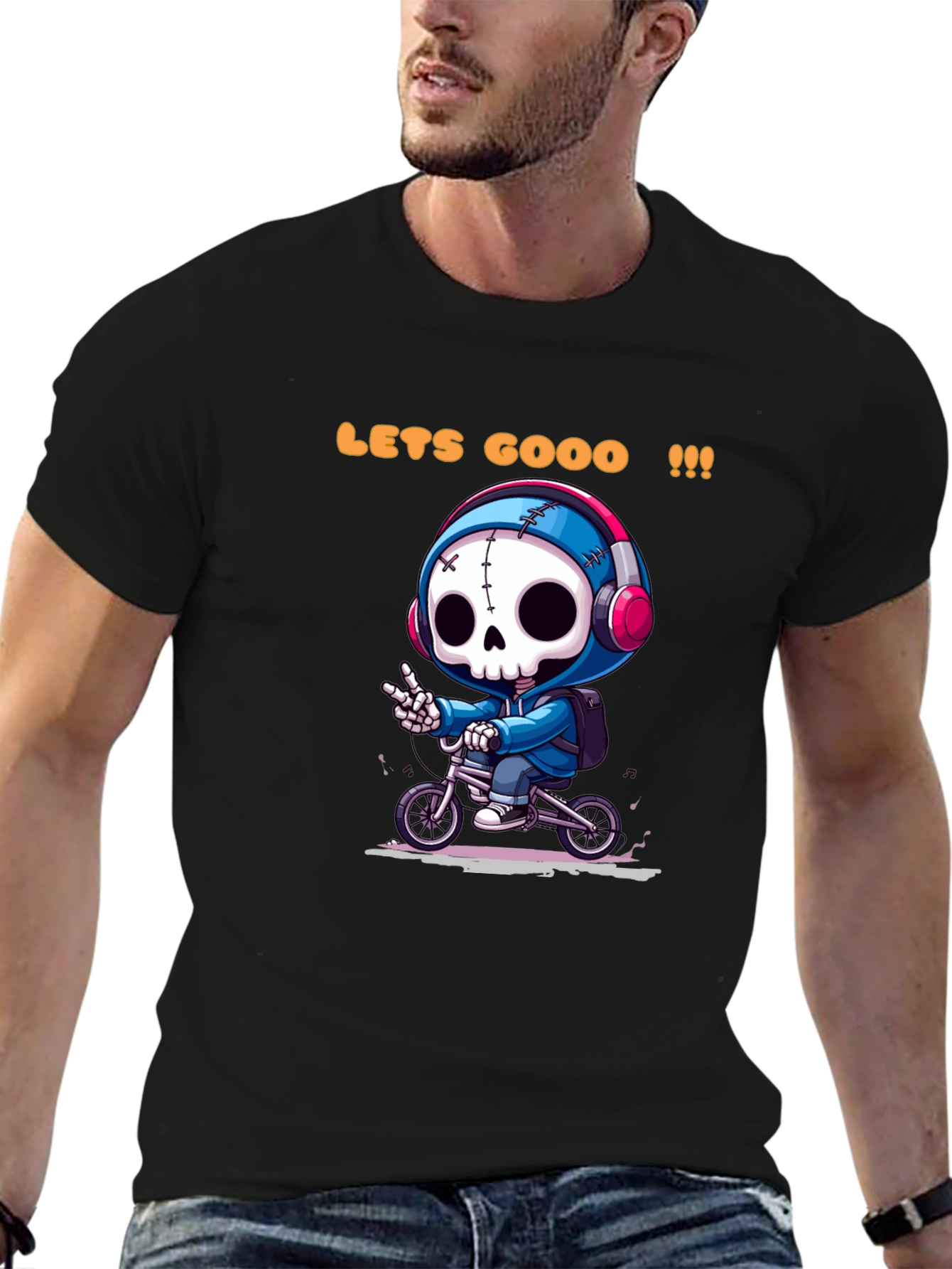 Cool Skeleton Rider Graphic Tee