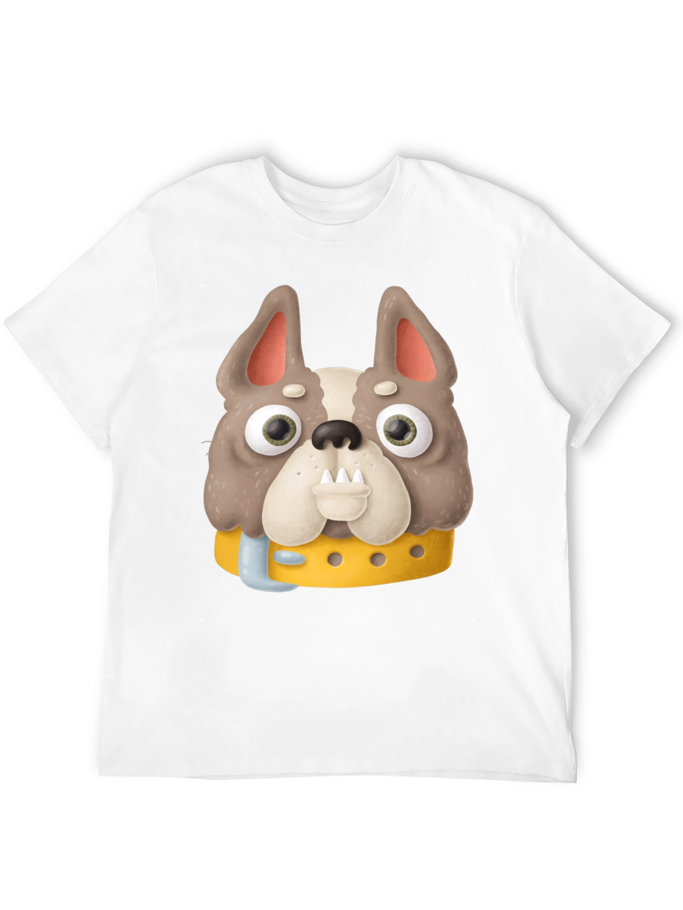 Cartoon Dog Graphic Tee - Novelty Black T-Shirt
