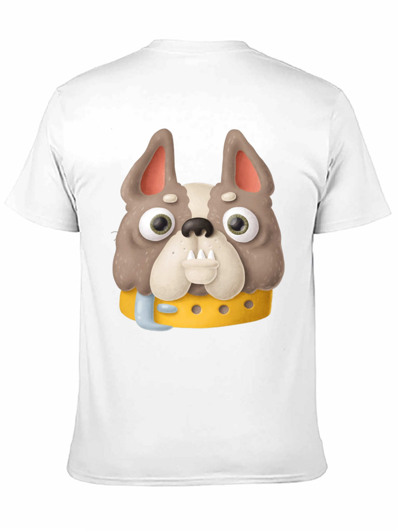 Cartoon Dog Graphic Tee - Novelty Black T-Shirt