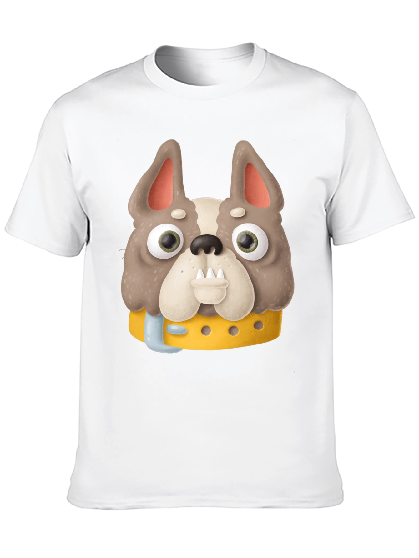 Cartoon Dog Graphic Tee - Novelty Black T-Shirt