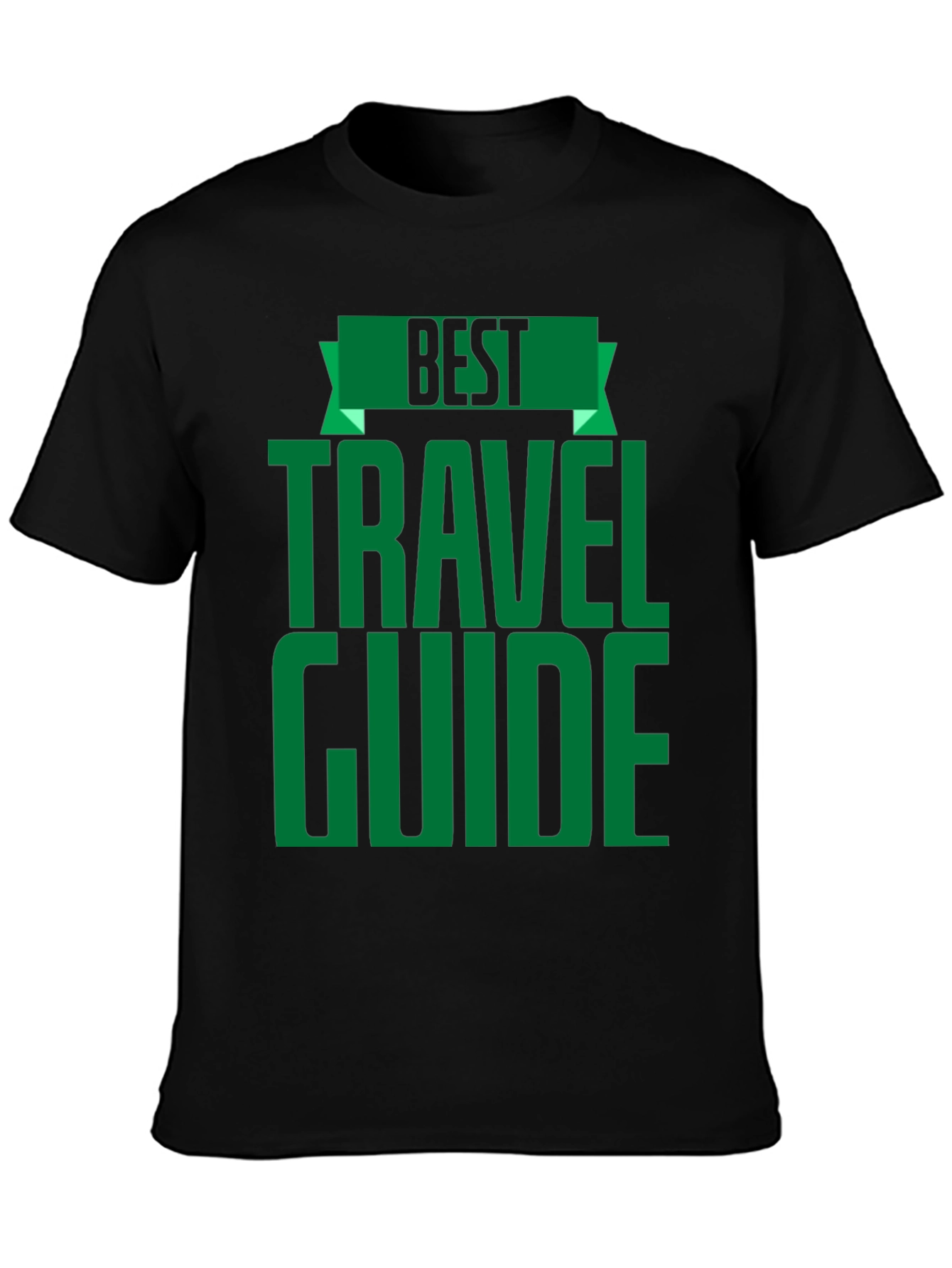 Best Travel Guide T-Shirt - Black Crew Neck Tee