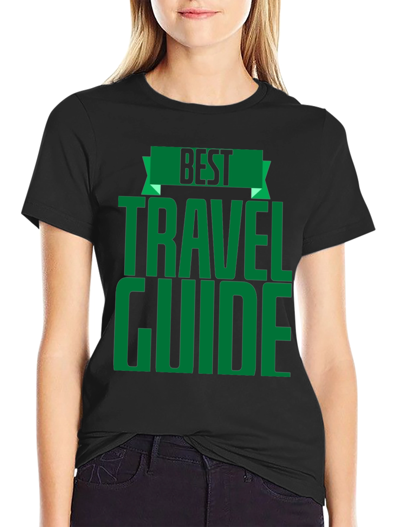 Best Travel Guide T-Shirt - Black Crew Neck Tee