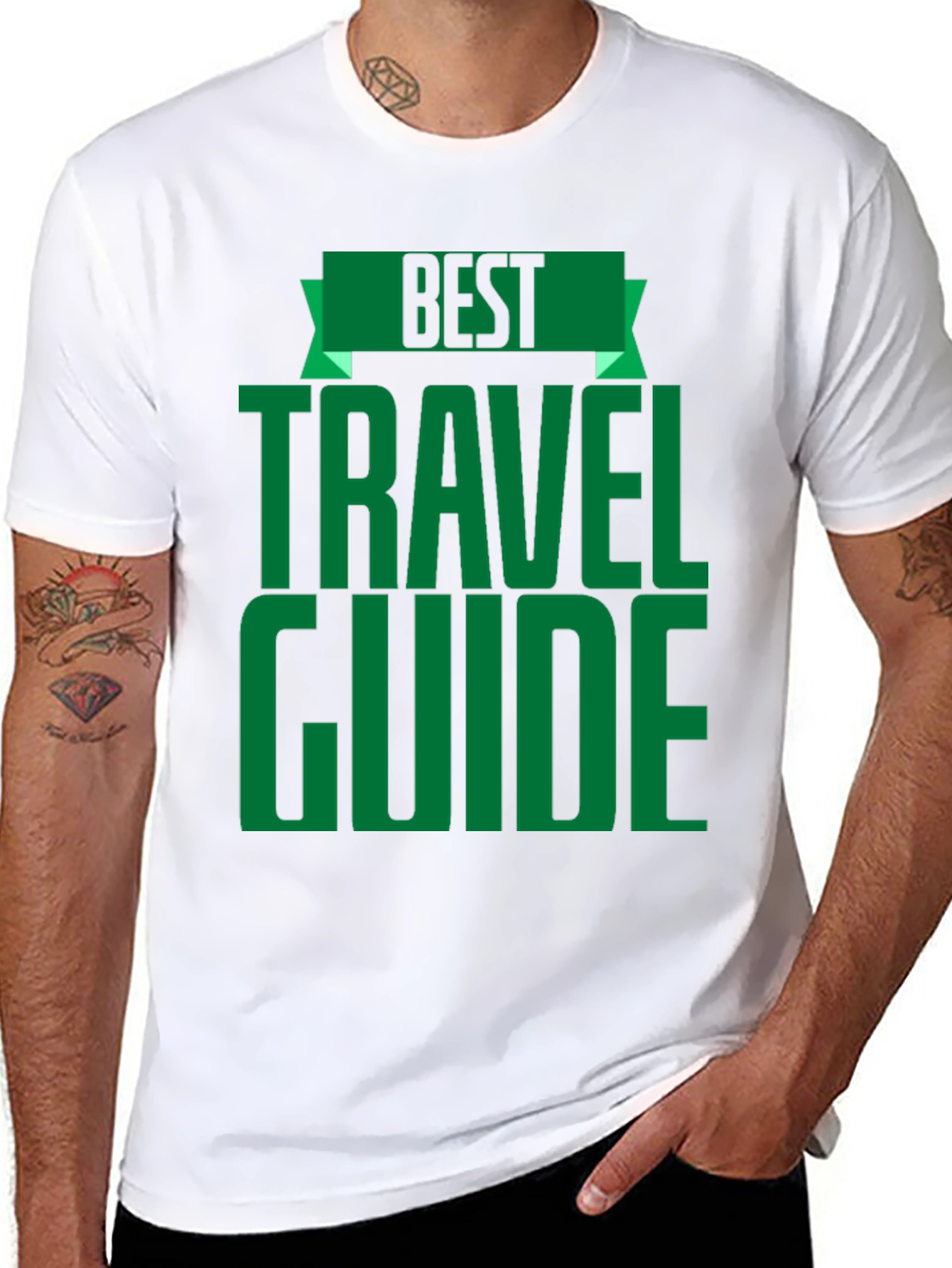 Best Travel Guide T-Shirt - Black Crew Neck Tee
