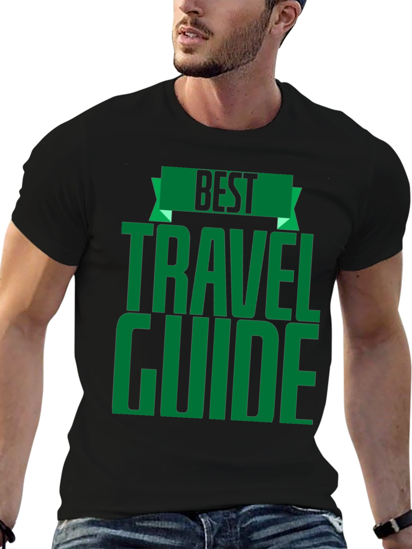 Best Travel Guide T-Shirt - Black Crew Neck Tee