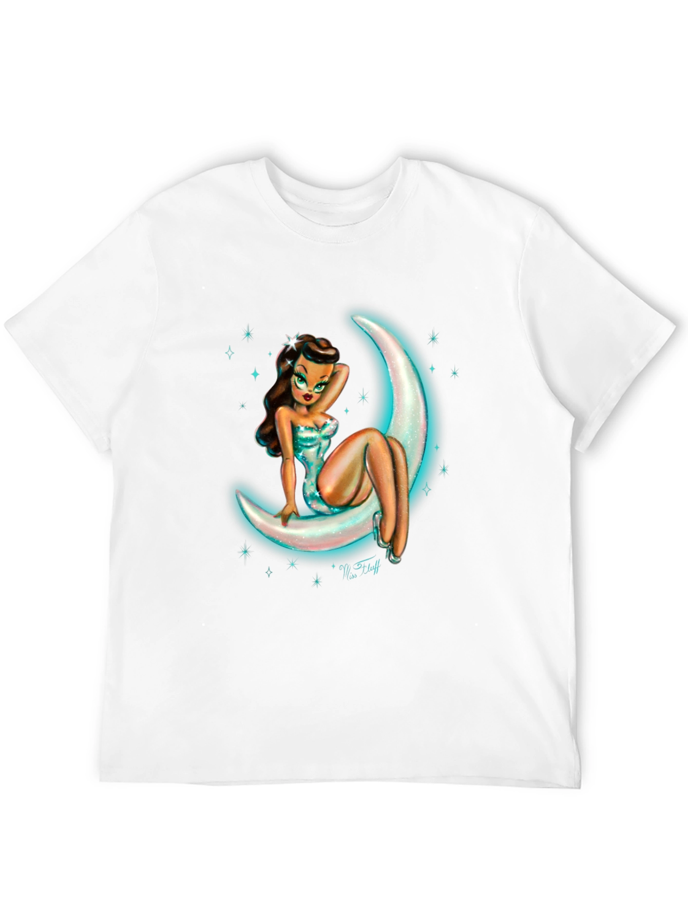 Moon Goddess Graphic Tee - Black Cotton T-Shirt