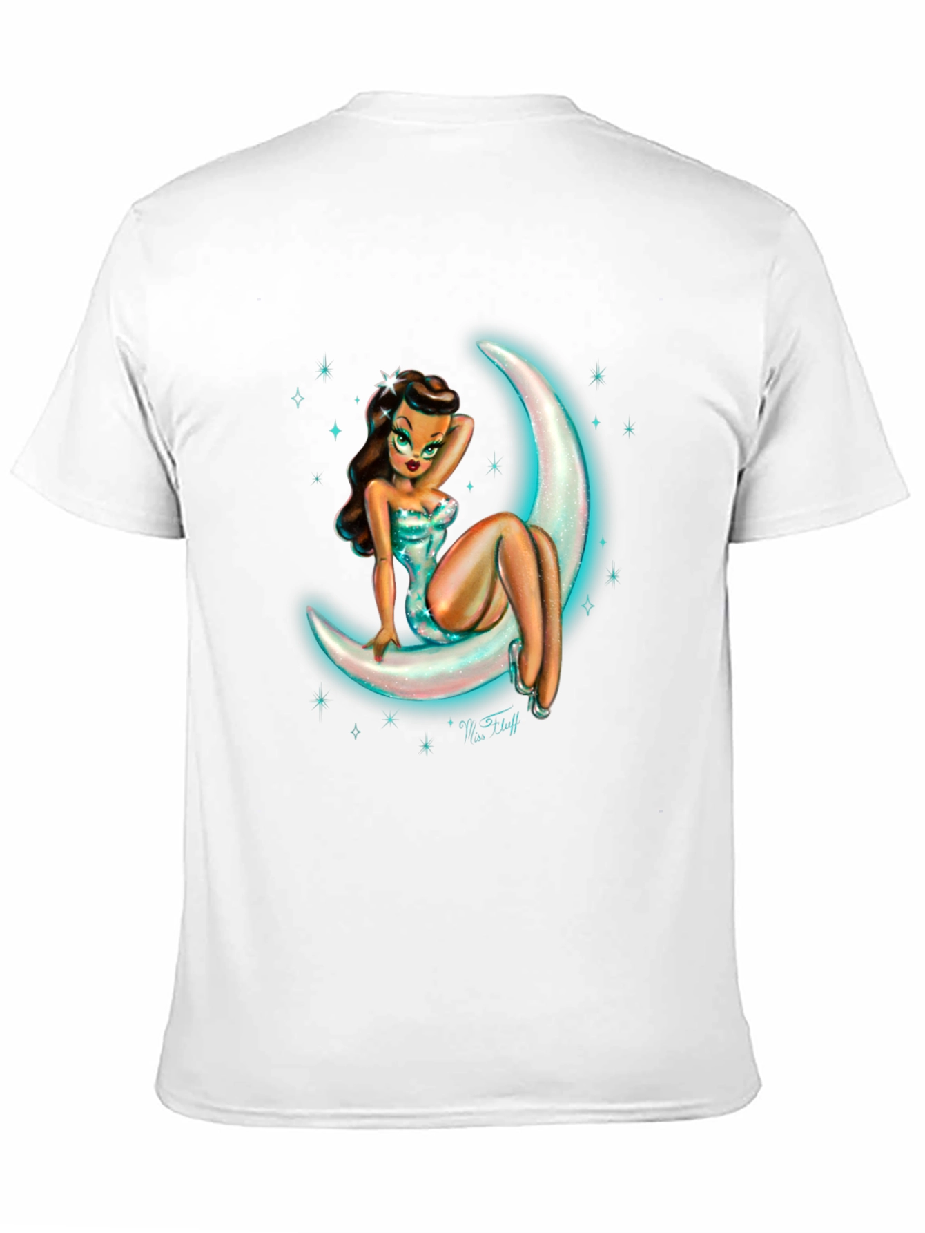 Moon Goddess Graphic Tee - Black Cotton T-Shirt