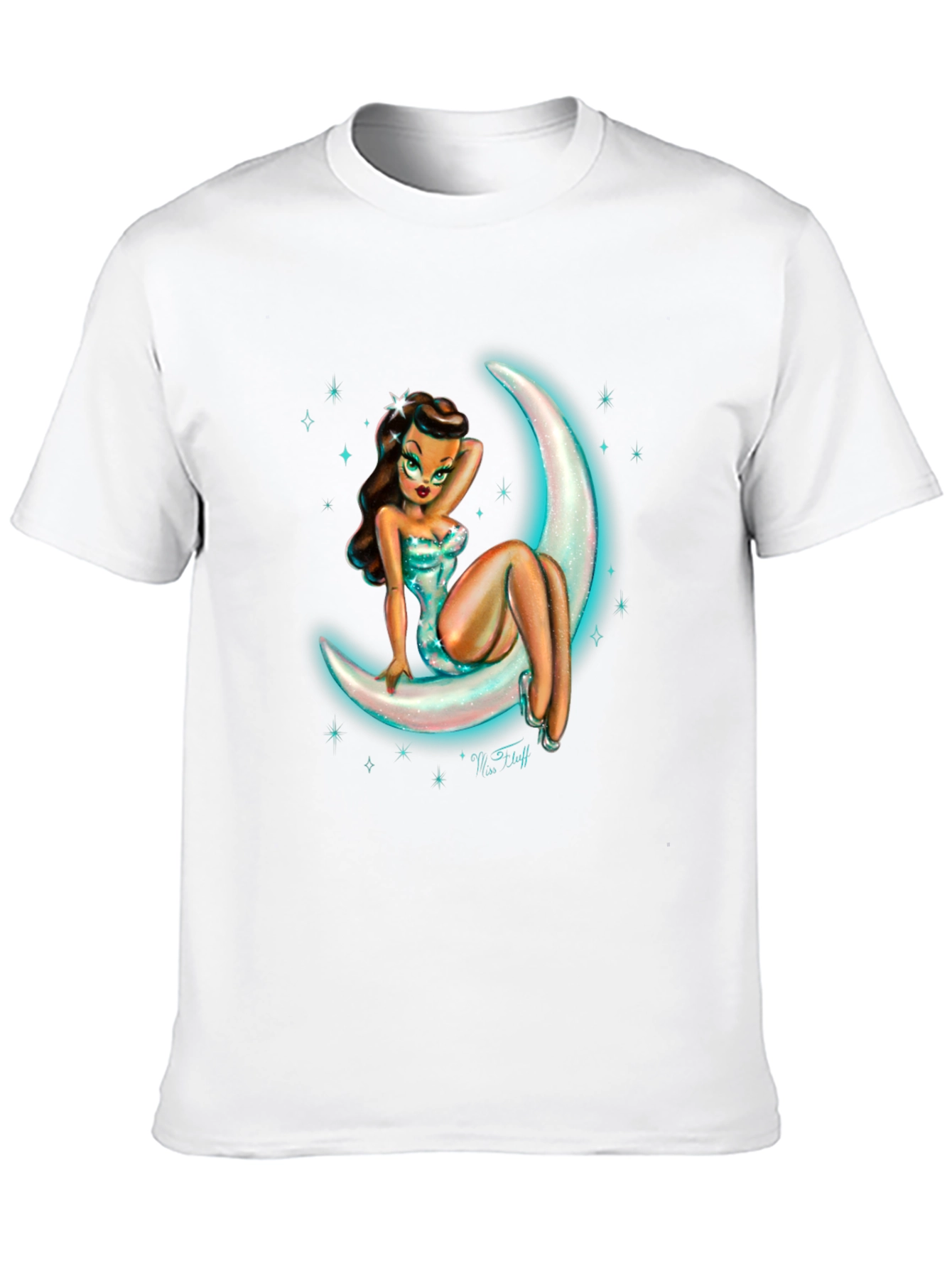 Moon Goddess Graphic Tee - Black Cotton T-Shirt