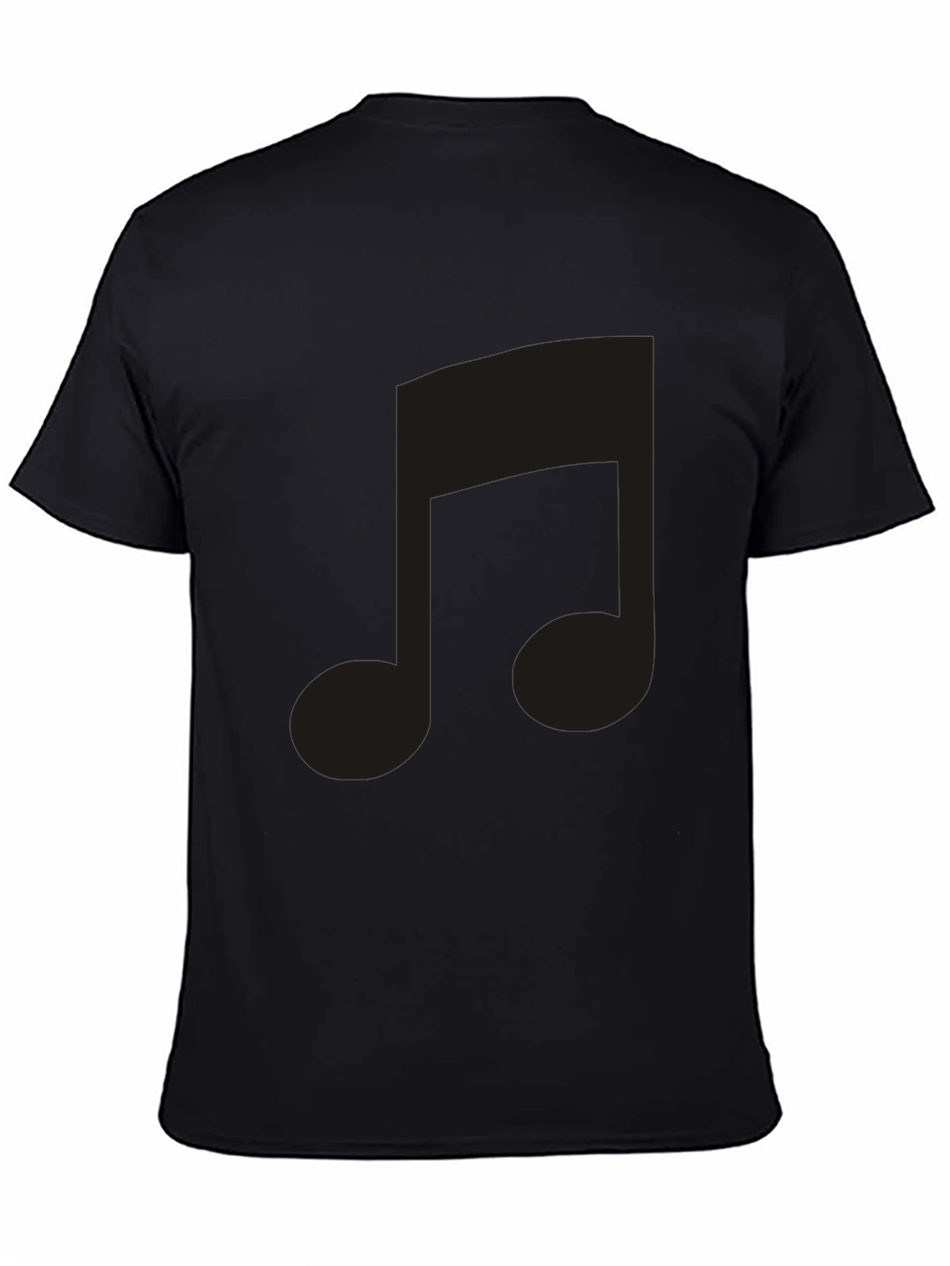 Black T-Shirt with Musical Note Design