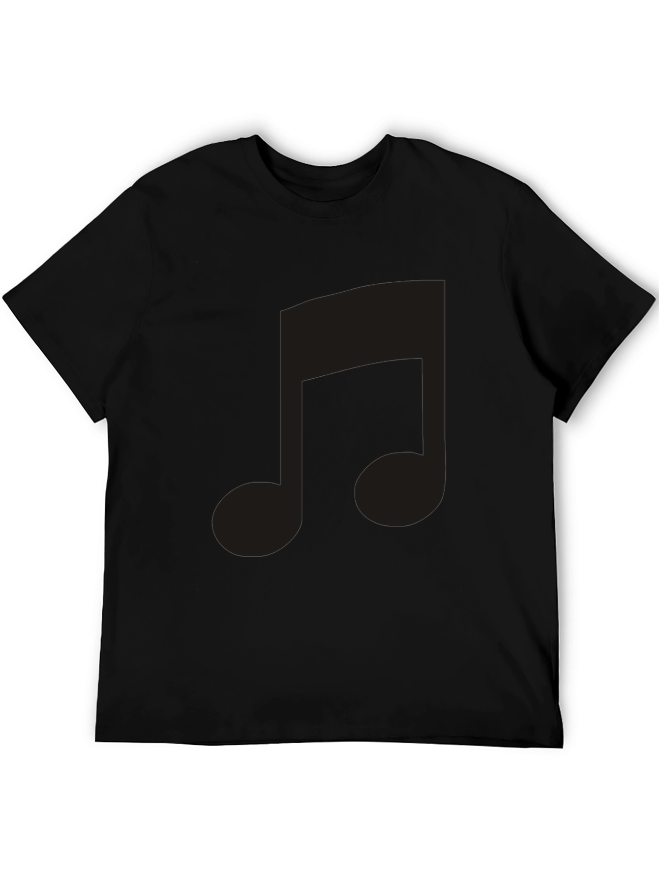 Black T-Shirt with Musical Note Design