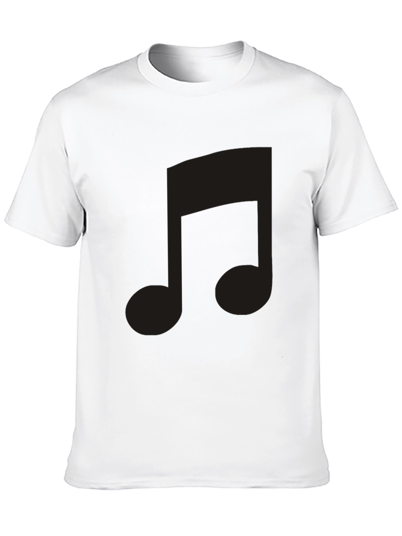 Black T-Shirt with Musical Note Design