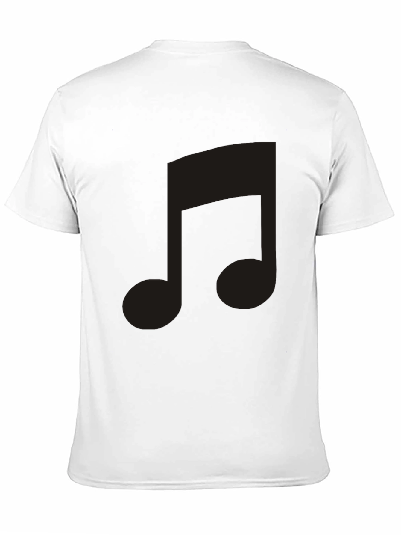 Black T-Shirt with Musical Note Design