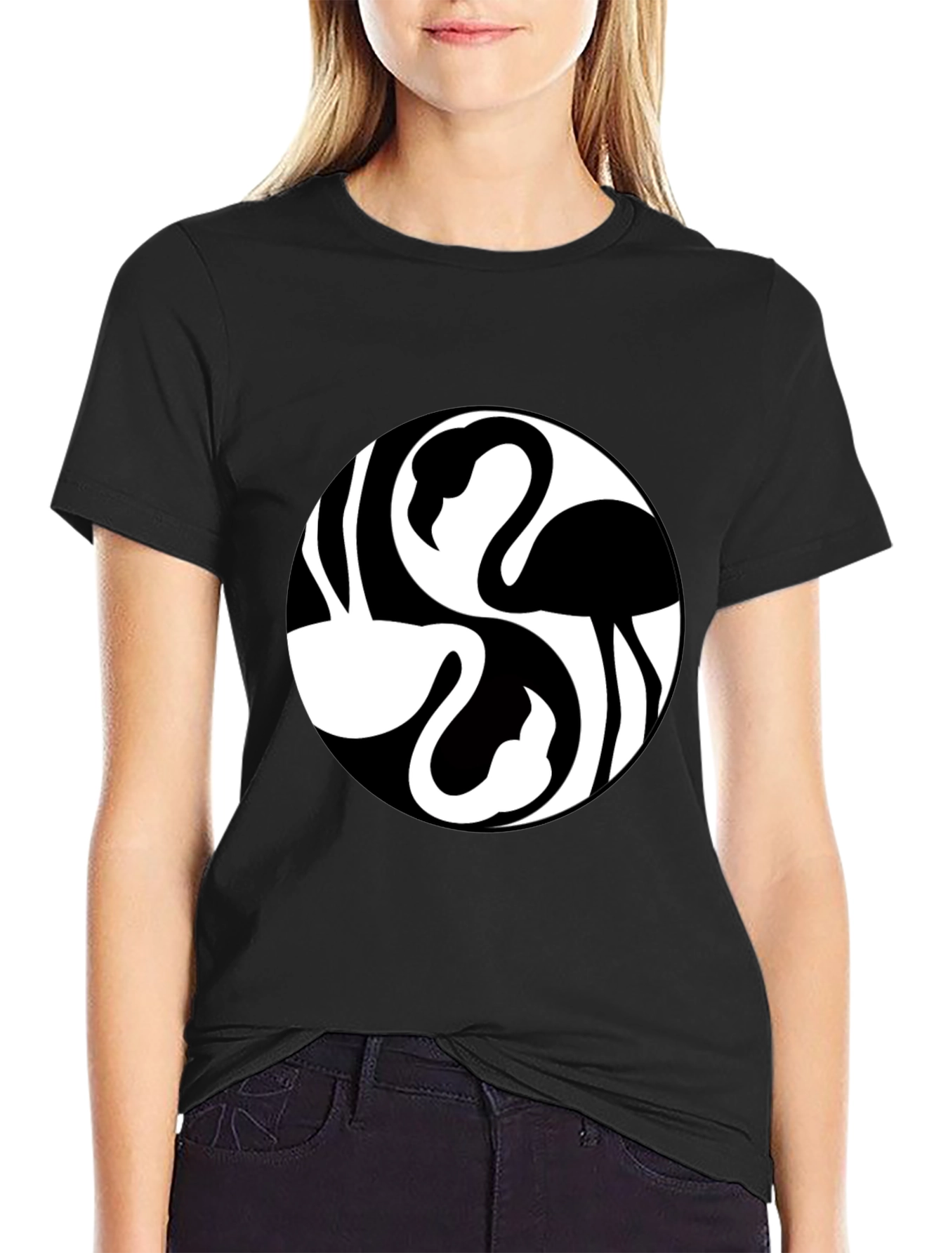 Flamingo Yin Yang Graphic Tee