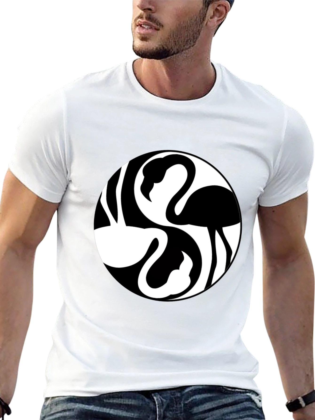 Flamingo Yin Yang Graphic Tee