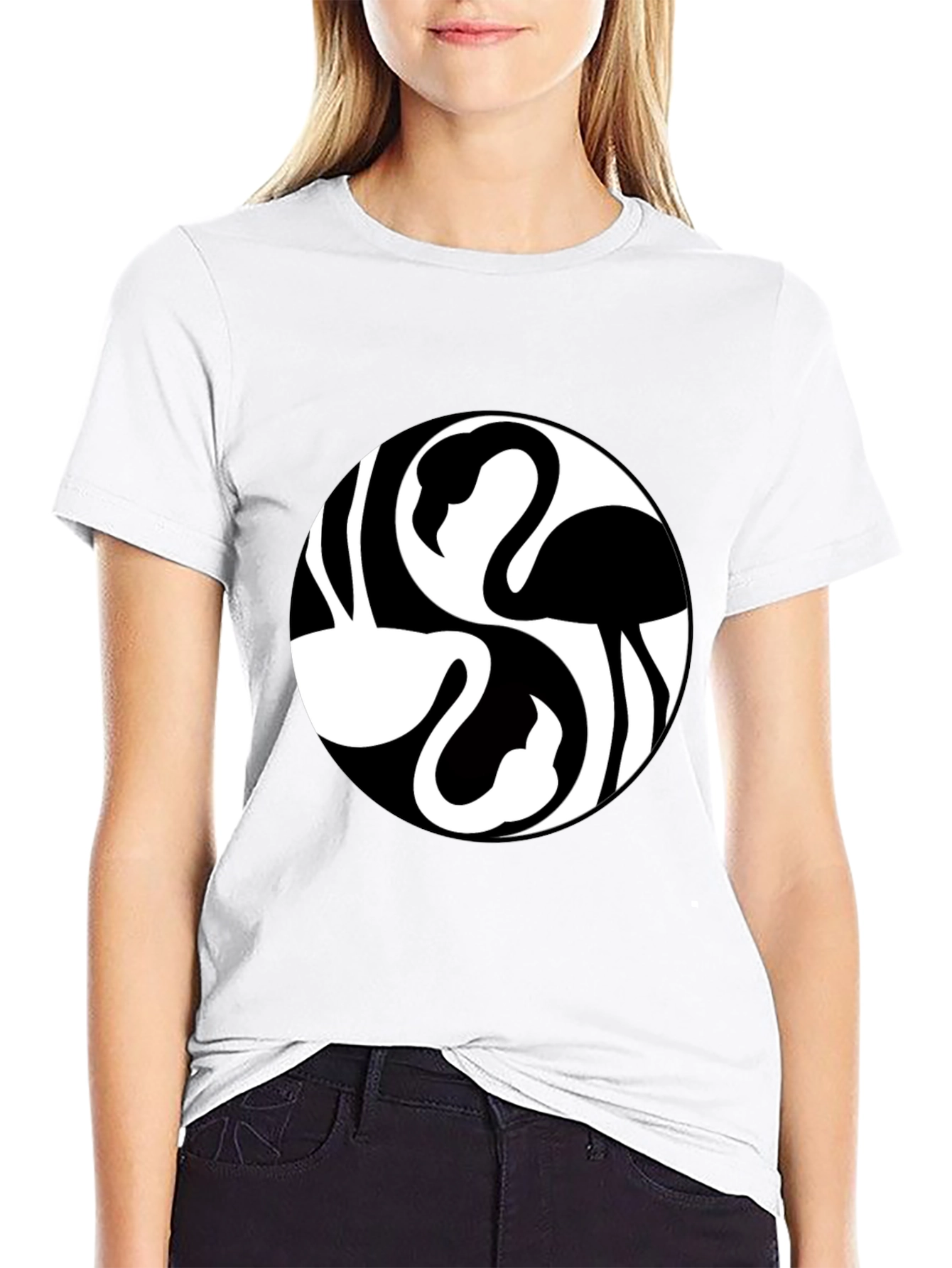 Flamingo Yin Yang Graphic Tee