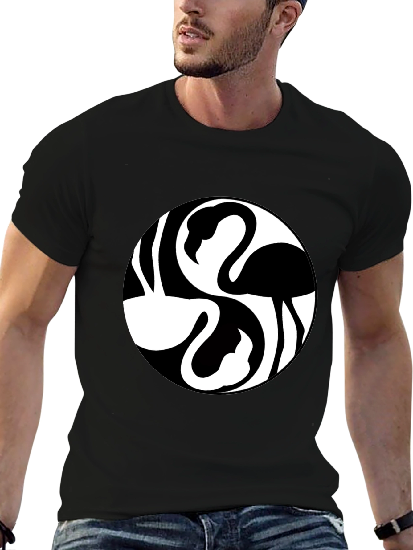 Flamingo Yin Yang Graphic Tee