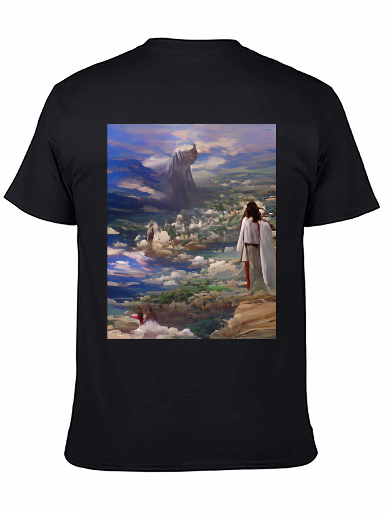 Artistic Biblical Scene Black T-Shirt