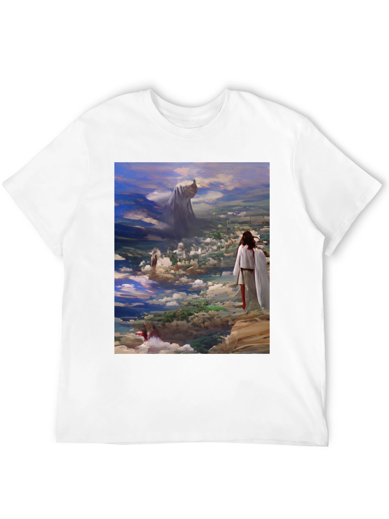 Artistic Biblical Scene Black T-Shirt