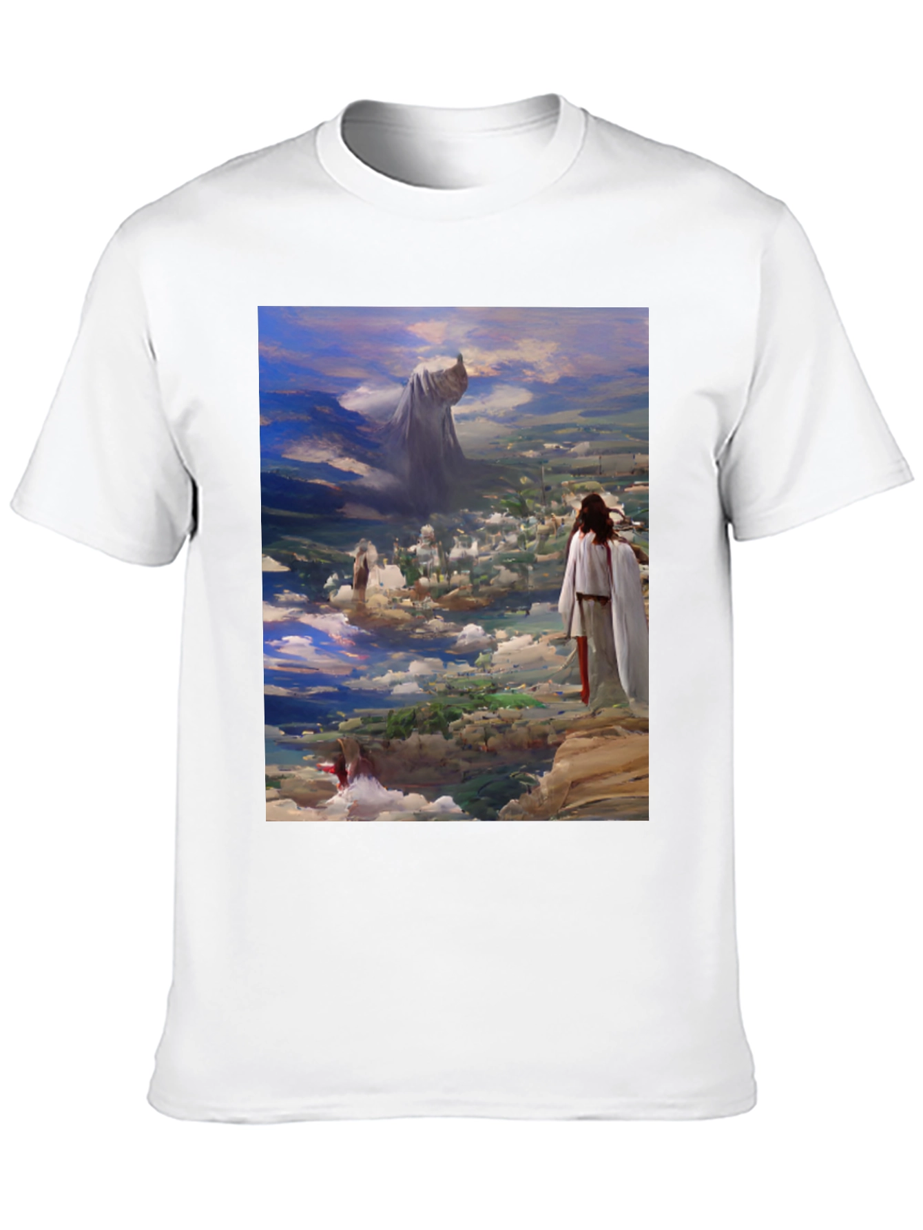 Artistic Biblical Scene Black T-Shirt