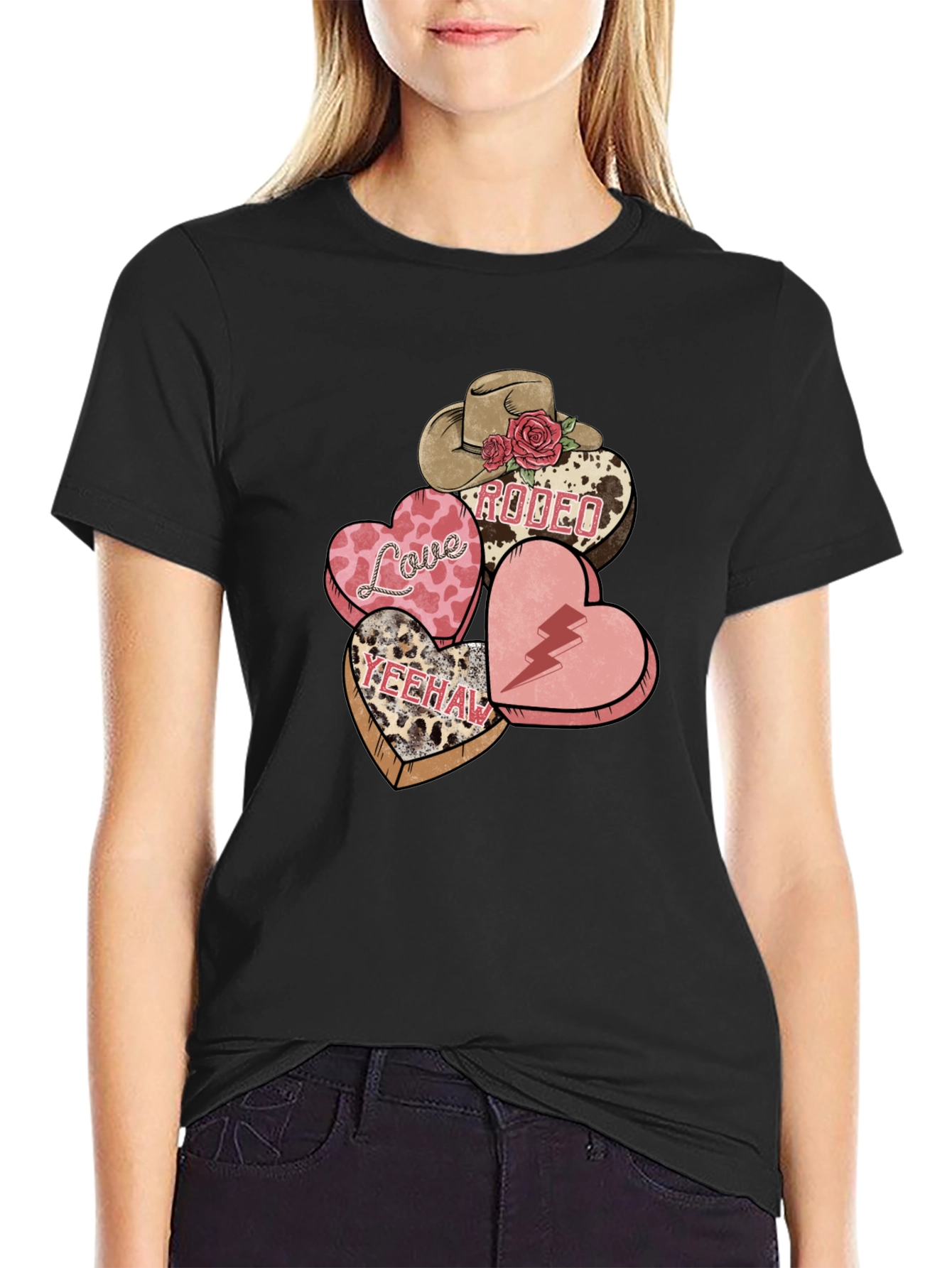 Western Valentines T-Shirt: Love Rodeo Yeehaw Hearts