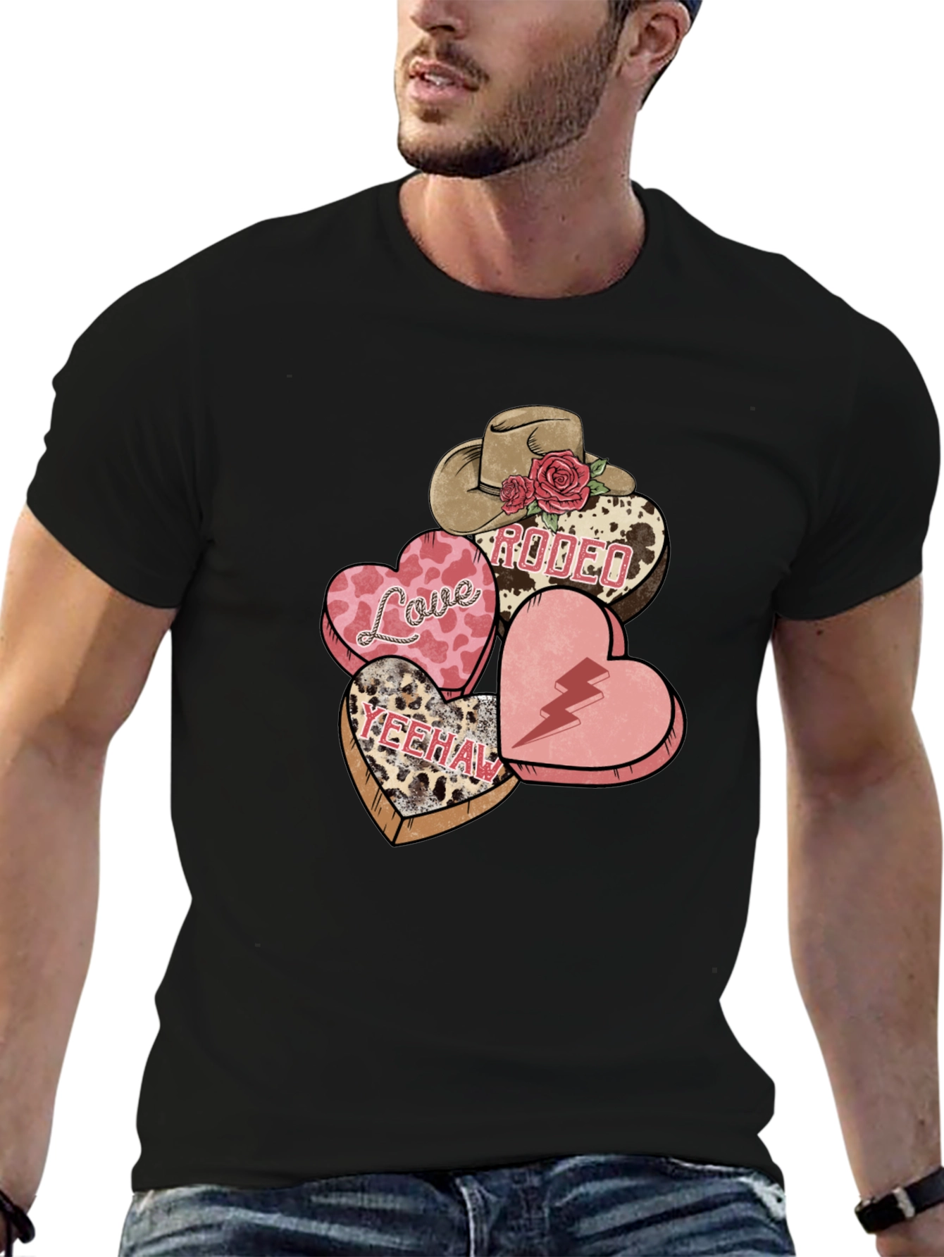 Western Valentines T-Shirt: Love Rodeo Yeehaw Hearts