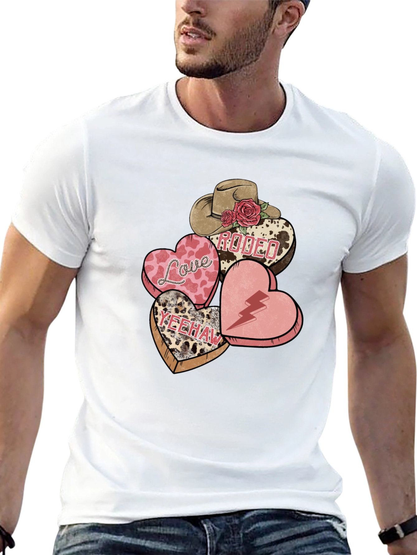 Western Valentines T-Shirt: Love Rodeo Yeehaw Hearts