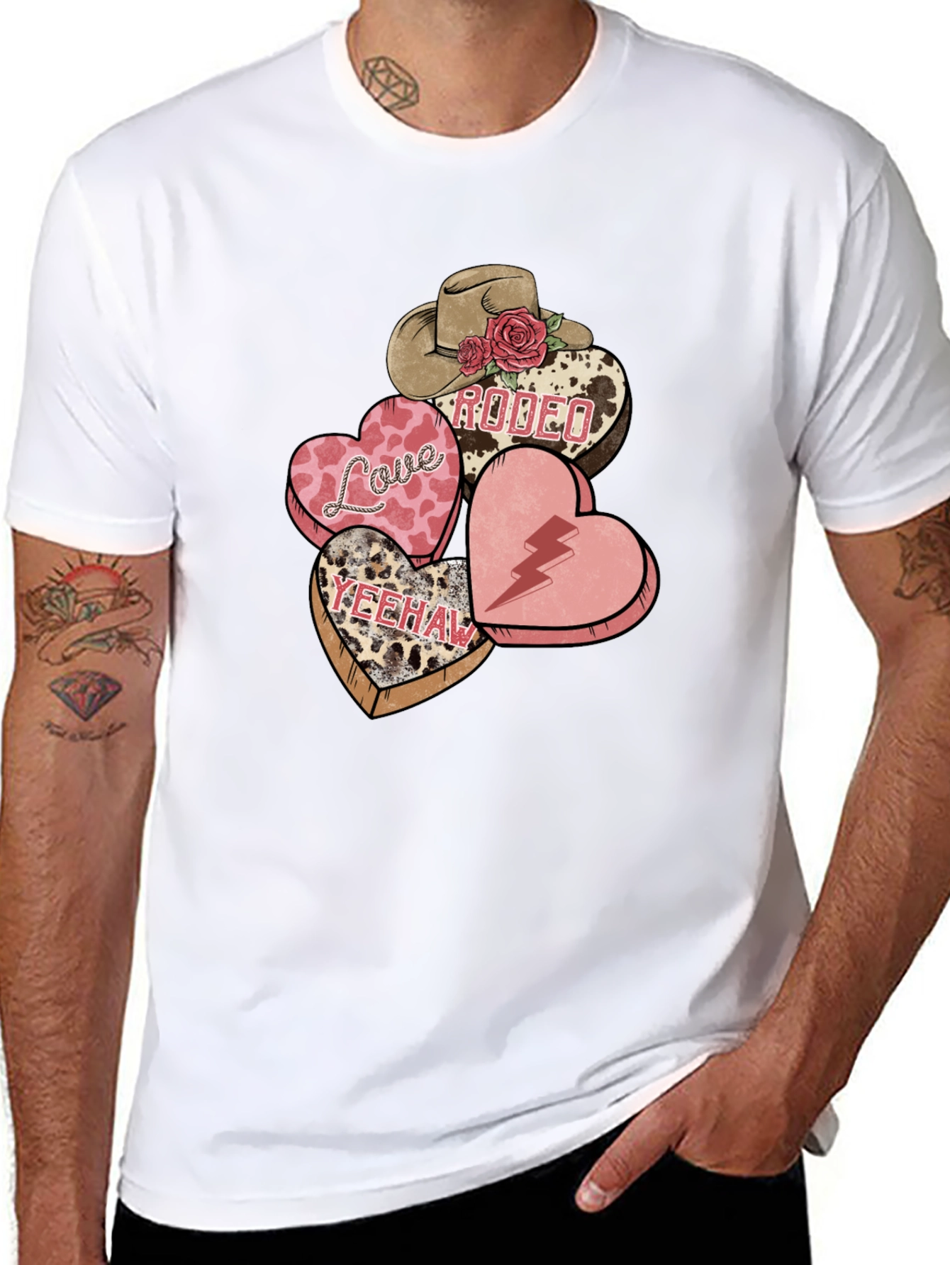 Western Valentines T-Shirt: Love Rodeo Yeehaw Hearts