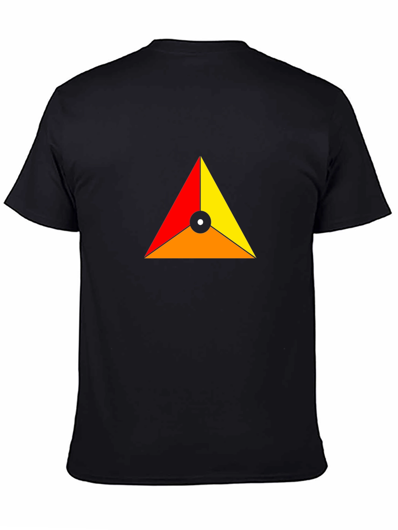Geometric Triangle Design Black T-Shirt