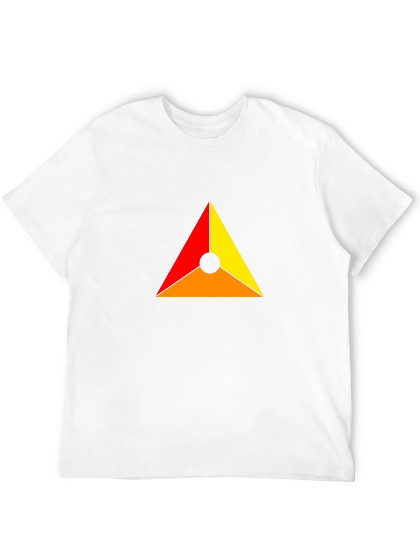 Geometric Triangle Design Black T-Shirt