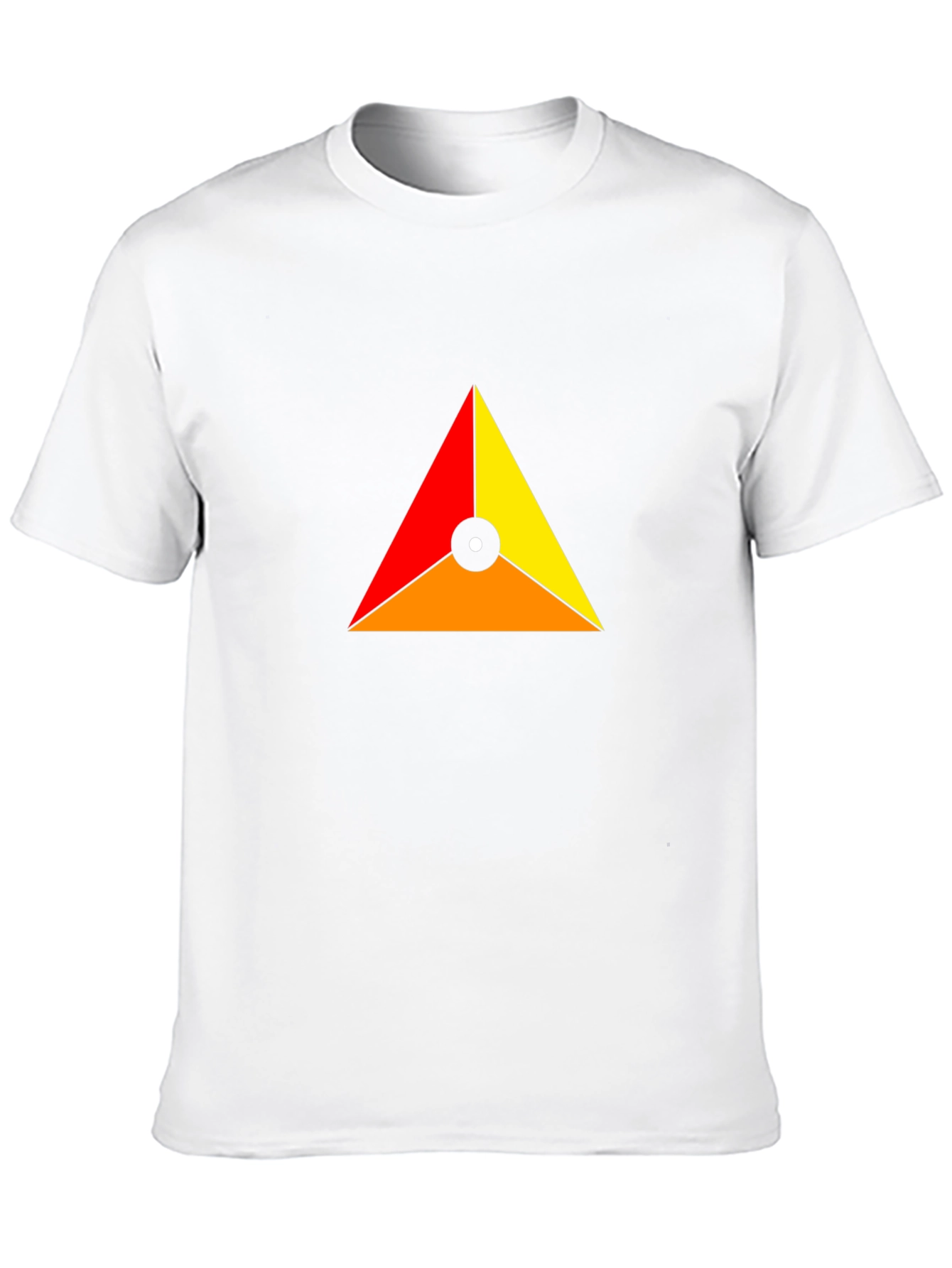 Geometric Triangle Design Black T-Shirt