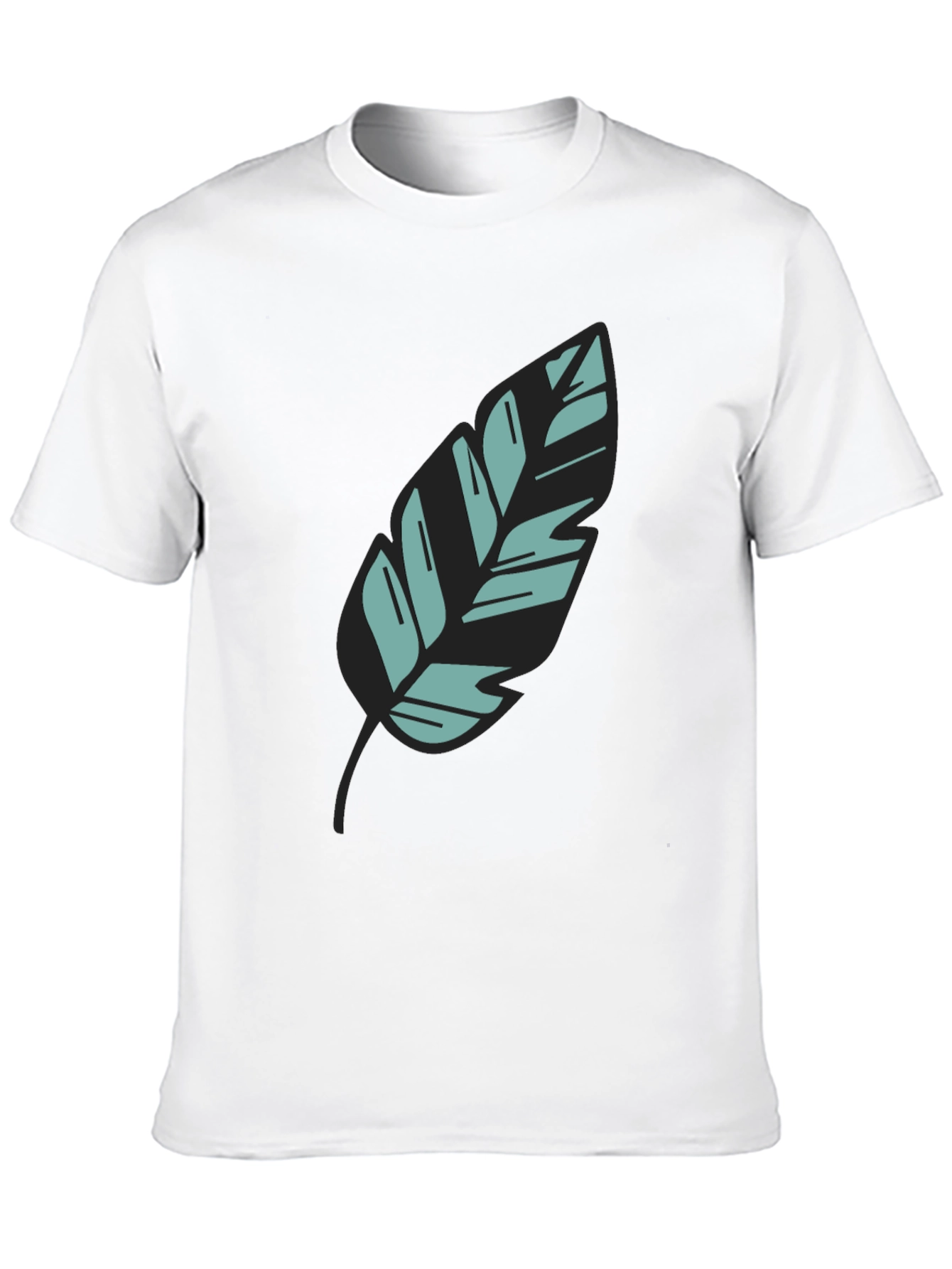 Leaf Graphic Black Tee - Stylish Casual Wear