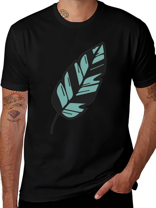 Leaf Graphic Black Tee - Stylish Casual Wear