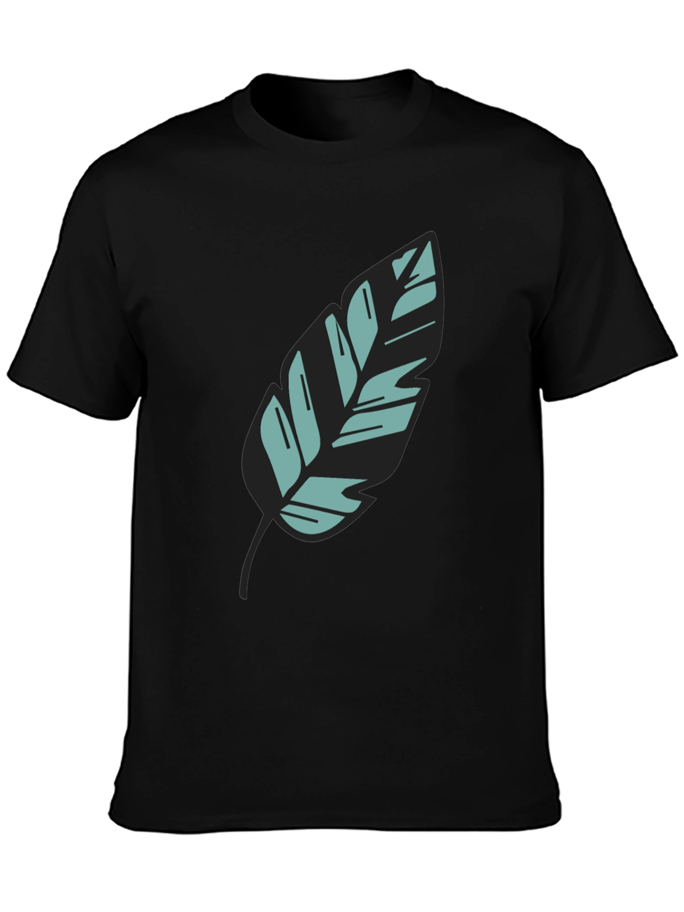 Leaf Graphic Black Tee - Stylish Casual Wear