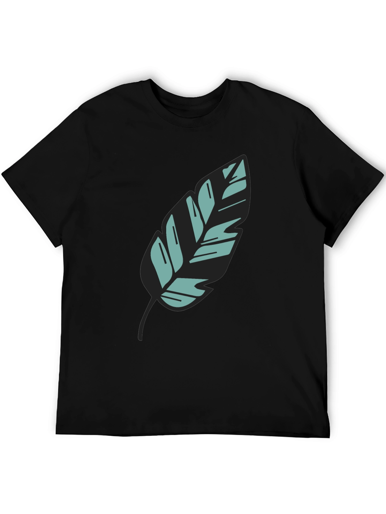 Leaf Graphic Black Tee - Stylish Casual Wear