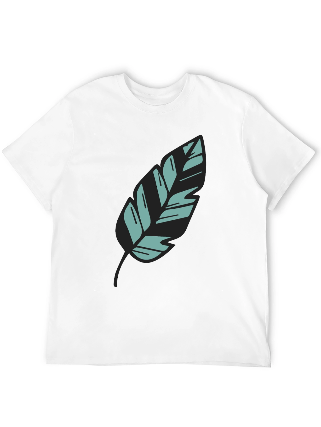 Leaf Graphic Black Tee - Stylish Casual Wear